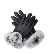 Load image into Gallery viewer, Leather Fluffy Gloves