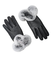Load image into Gallery viewer, Leather Fluffy Gloves