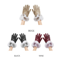 Load image into Gallery viewer, Leather Fluffy Gloves